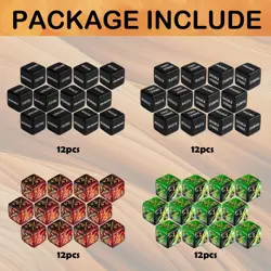 48 Pieces Abilities Keywords MTG Dice Counters 0.63 inches, Red&green - Image 3