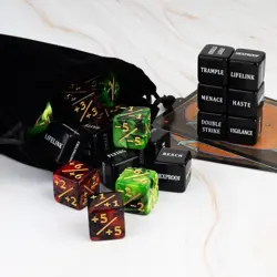 48 Pieces Abilities Keywords MTG Dice Counters 0.63 inches, Red&green - Image 5