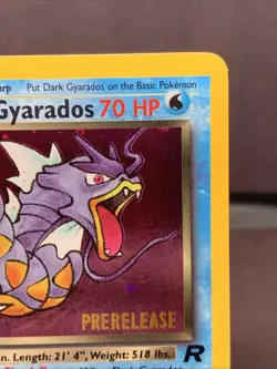 Pokemon TCG Dark Gyarados 8/82 Team Rocket Prerelease Holo Rare VTG Swirl - Image 3