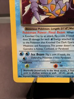 Pokemon TCG Dark Gyarados 8/82 Team Rocket Prerelease Holo Rare VTG Swirl - Image 5