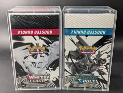 2x Pokemon Black Bolt White Flare Sealed Booster Bundle Display Case W/Acrylic - Image 1