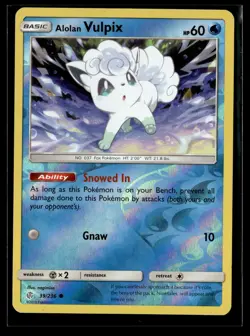 Pokemon TCG SM - Cosmic Eclipse #39/236 Alolan Vulpix reverse holo - Image 1