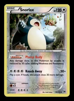 Snorlax 118/162 Reverse Holofoil XY - BREAKthrough Uncommon Pokemon TCG - Image 1
