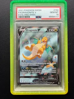 Pokemon 2021 Dragonite V 192/203 Alt Art Evolving Skies GEM MINT PSA 10 - Image 1
