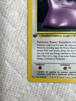 1999 Pokemon Fossil Ditto 1st Edition Holo 3/62 Free Shipping - Image 3