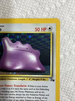 1999 Pokemon Fossil Ditto 1st Edition Holo 3/62 Free Shipping - Image 5