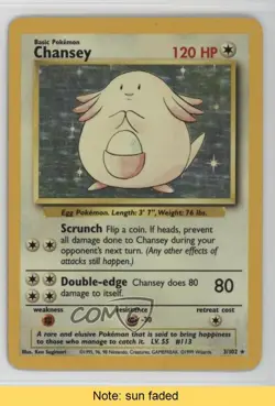 Chansey Holo Pokemon Base Set #3 1999 READ - Image 1