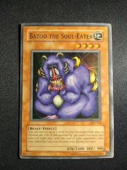 Yu-Gi-Oh! Bazoo the Soul-Eater LON-064 Unlimited Super Rare HP/Damaged - Image 1