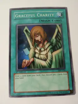 Yugioh 1st Edition SDP-040 Graceful Charity Super Rare Card HP - Image 1