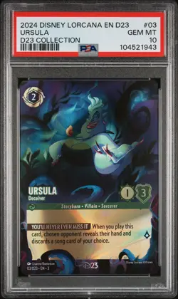 2024 DISNEY LORCANA EN D23-D23 EXPO PROMO #03 URSULA - DECEIVER PSA 10 - Image 1