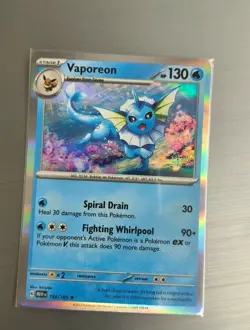 Vaporeon 134/165 Scarlet & Violet 151 Holo Rare Pokemon Card MINT CONDITION - Image 1