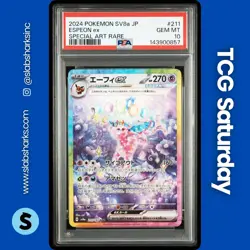 2024 POKEMON TERASTAL FEST JP #211/187 ESPEON EX SPECIAL ART RARE PSA 10 - Image 1