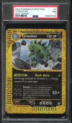 TYRANITAR 2002 POKEMON EXPEDITION BOX TOPPER 3/12 GRADED PSA 8 NM-MT - Image 1