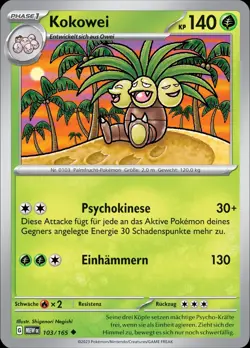 Pokemon Karten 151 Kokowei 103/165 Deutsch - Image 1