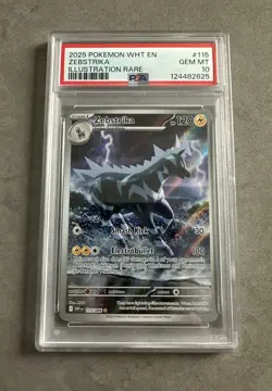 2025 POKEMON WHT EN-WHITE FLARE ILLUSTRATION RARE #115 ZEBSTRIKA PSA 10 - Image 1