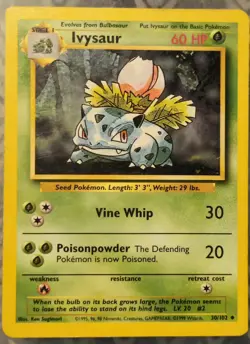 Pokemon Ivysaur 30 / 102 Base Set NM Uncommon 1999 Vintage - Image 1