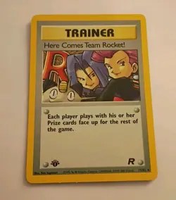 Pokemon TCG Team Rocket 1st Ed. Here Comes Team Rocket 15/82 NM-M Never Played - Image 1