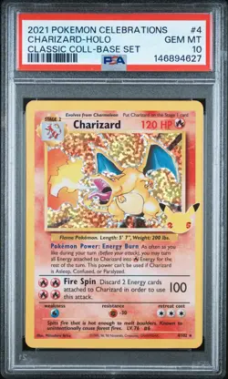 Pokemon Charizard Classic Collection 4/102 Celebrations Stamp Holo PSA 10 - Image 1