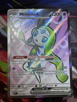 Pokemon TCG Meloetta EX Sv: Black Bolt Ultra Rare Holo 159/086 Basic 2023 - Image 1