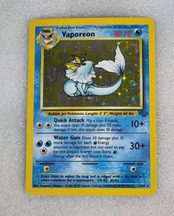 Vaporeon 12/64 MP/HP WoTC Jungle Unlimited Holo Rare Pokemon TCG - Image 1