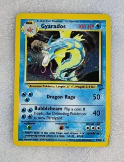 Gyarados 7/130 HP/DMG Base Set 2 Holo Rare Pokemon TCG WOTC - Image 1