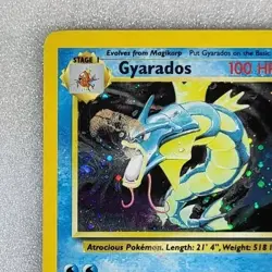 Gyarados 7/130 HP/DMG Base Set 2 Holo Rare Pokemon TCG WOTC - Image 3