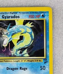 Gyarados 7/130 HP/DMG Base Set 2 Holo Rare Pokemon TCG WOTC - Image 4