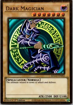 Yugioh Dark Magician MAGO-EN002 1st Edition Premium Gold Rare NM - Image 1
