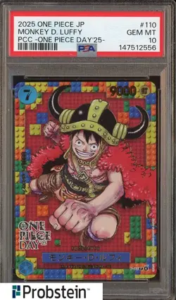 2025 One Piece JPN PCC One Piece Day '25 #110 Monkey D. Luffy PSA 10 GEM MINT - Image 1