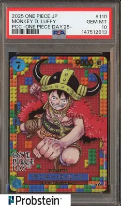 2025 One Piece JPN PCC One Piece Day '25 #110 Monkey D. Luffy PSA 10 GEM MINT - Image 1