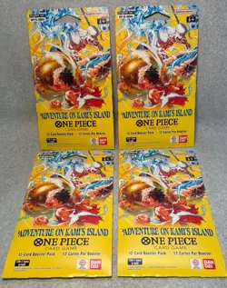 One Piece OP-15 Adventure On Kami’s Island Sleeved Booster Packs x4 All 4 Packs! - Image 1