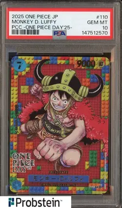 2025 One Piece JPN PCC One Piece Day '25 #110 Monkey D. Luffy PSA 10 GEM MINT - Image 1