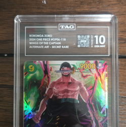 Roronoa Zoro One Piece CCG Wings of the Captain OP06-118 Secret Rare TAG 10 - Image 1