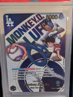 Monkey.D.Luffy (EB02-010) Dodgers x One Piece Night Leader Foil PSA 10 - Image 2