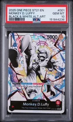 Monkey D. Luffy PSA 10 English One Piece ST21-001 Gear 5 2025 Alternate Art - Image 1