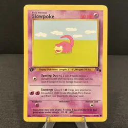 Slowpoke 55/62 1st Edition Fossil Vintage WOTC Pokemon TCG Card - Image 1
