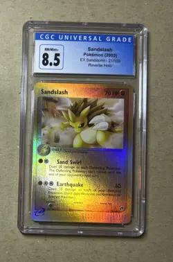 2003 Pokemon Sandstorm Sandslash Reverse Holo Card 21/100 CGC 8.5 - Image 1
