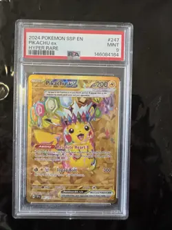 Pokemon Pikachu EX Surging Sparks 2024 SSP Secret Holo Card TCG 247/191 PSA 9 - Image 1