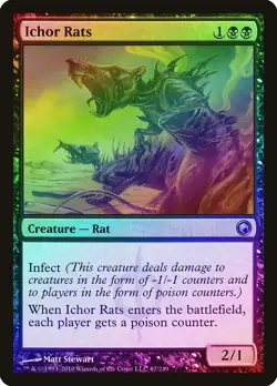 Ichor Rats FOIL Scars of Mirrodin HEAVILY PLD Black Uncommon MAGIC CARD ABUGames - Image 1