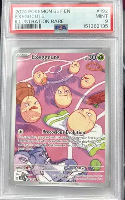 🔥🔥🔥2024 Pokemon SSP EN Exeggcute Illustration Rare Card #192 PSA 9 - Image 1