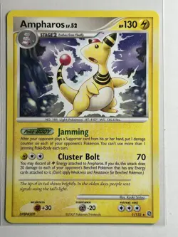 Ampharos - (DP Secret Wonders) Deck Exclusives 001/132 MP-HP Pokemon Card - Image 1