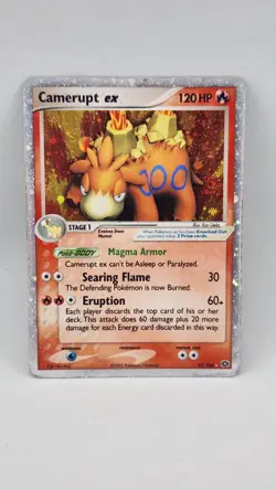 Camerupt ex 92/106 Emerald Holo Pokemon card Crease - Image 1
