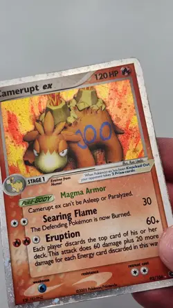 Camerupt ex 92/106 Emerald Holo Pokemon card Crease - Image 3