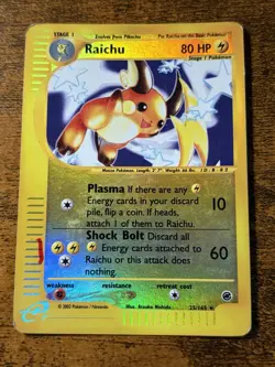 Pokemon TCG Raichu Expedition Base Set Reverse Holo Card 25/165 - Image 1