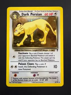 Dark Persian 6/110 Pokemon Legendary Collection Holo Rare Lightly Played LP 2002 - Image 1