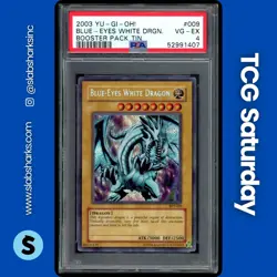 2003 YU-GI-OH! BOOSTER PACK TINS #BPT-009 BLUE-EYES WHITE DRAGON PSA 4 - Image 1