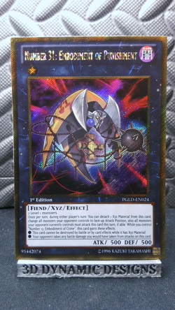 | Yugioh Number 31: Embodiment of Punishment PGLD-EN024 1st Secret Rare NM 🔥 | - Image 1