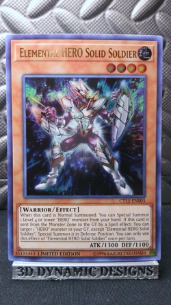 | Yugioh Elemental HERO Solid Soldier CT15-EN003 Ultra 2018 Mega Tins NM 🔥 | - Image 1