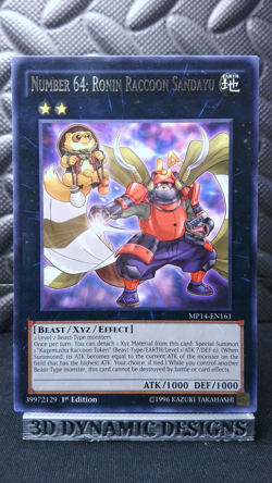 | Yugioh Number 64: Ronin Raccoon Sandayu MP14-EN161 Rare 2014 Mega Tin NM 🔥 | - Image 1