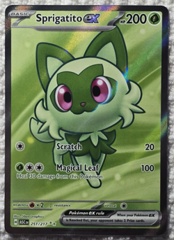 Pokemon Sprigatito ex 251/217 ASC Full Art Holo Rare Grass Basic Card MINT - Image 1